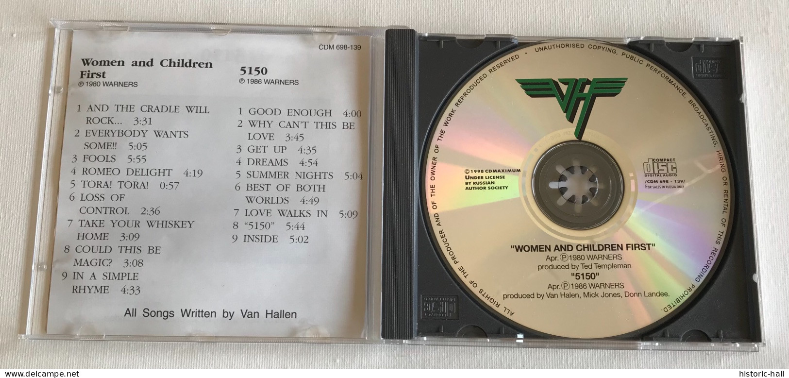 VAN HALEN - Women And Children First / 5150 - CD - 1998 - Russian Press - Hard Rock En Metal