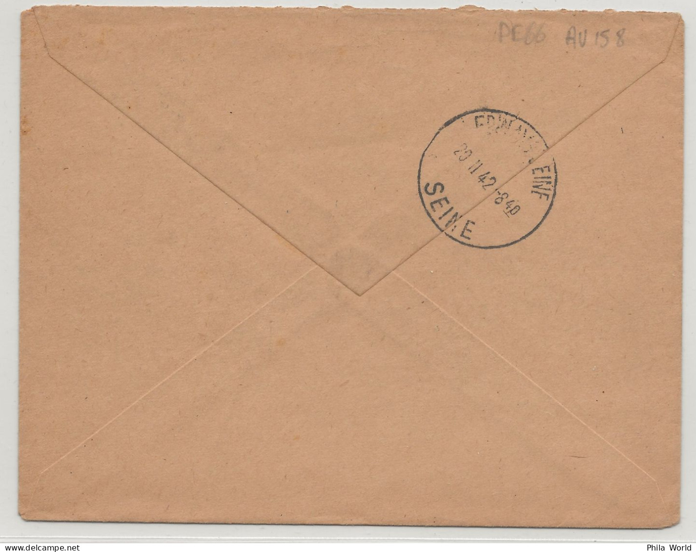 WW2 France DAGUIN Paris 1942 Lettre Recommandée Affranchissement PETAIN Inspection Divisionnaire Travail Décret 1903 - Cartas & Documentos