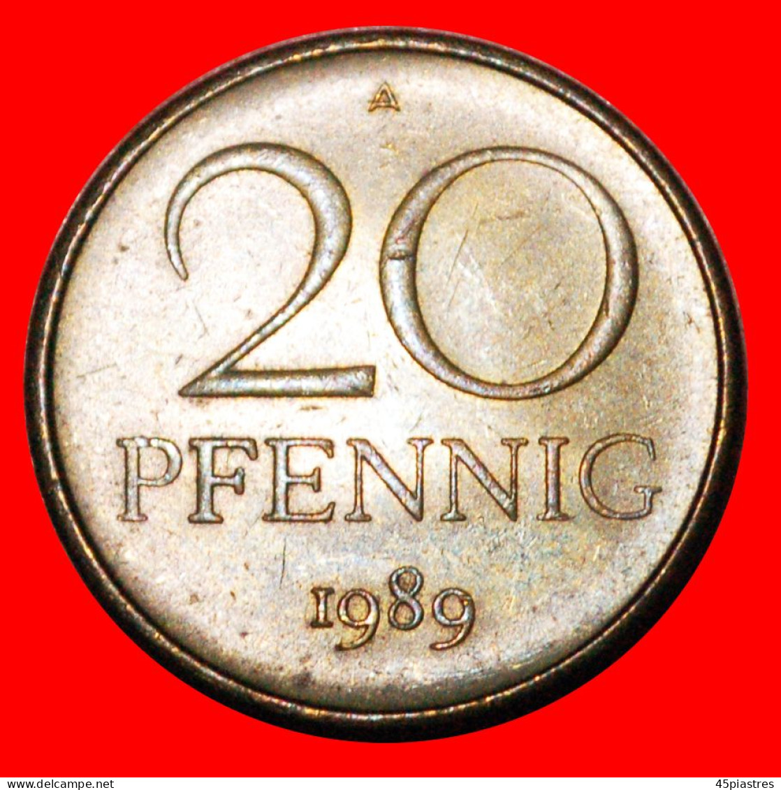 * HAMMER AND COMPASS (1958-1990): GERMANY  20 PFENNIGS 1989A! DISCOVERY COIN! · LOW START! · NO RESERVE! - 20 Pfennig