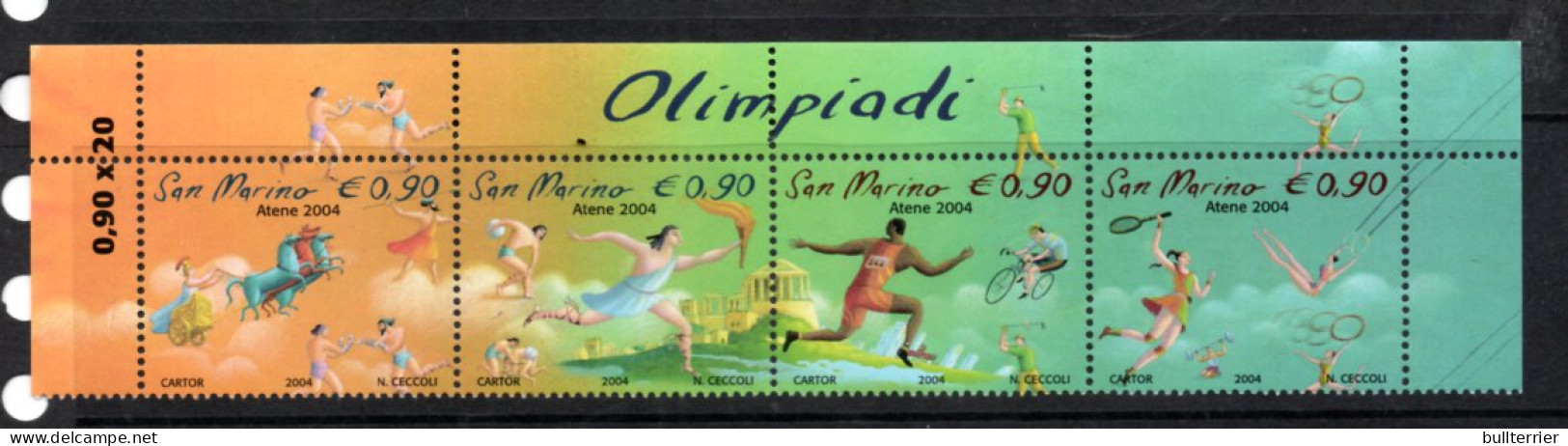 OLYMPICS - SAN MARINO - 2004 - ATHENS OLYMPICS STRIP OF 4 MINT NEVER HINGED  - Summer 2004: Athens