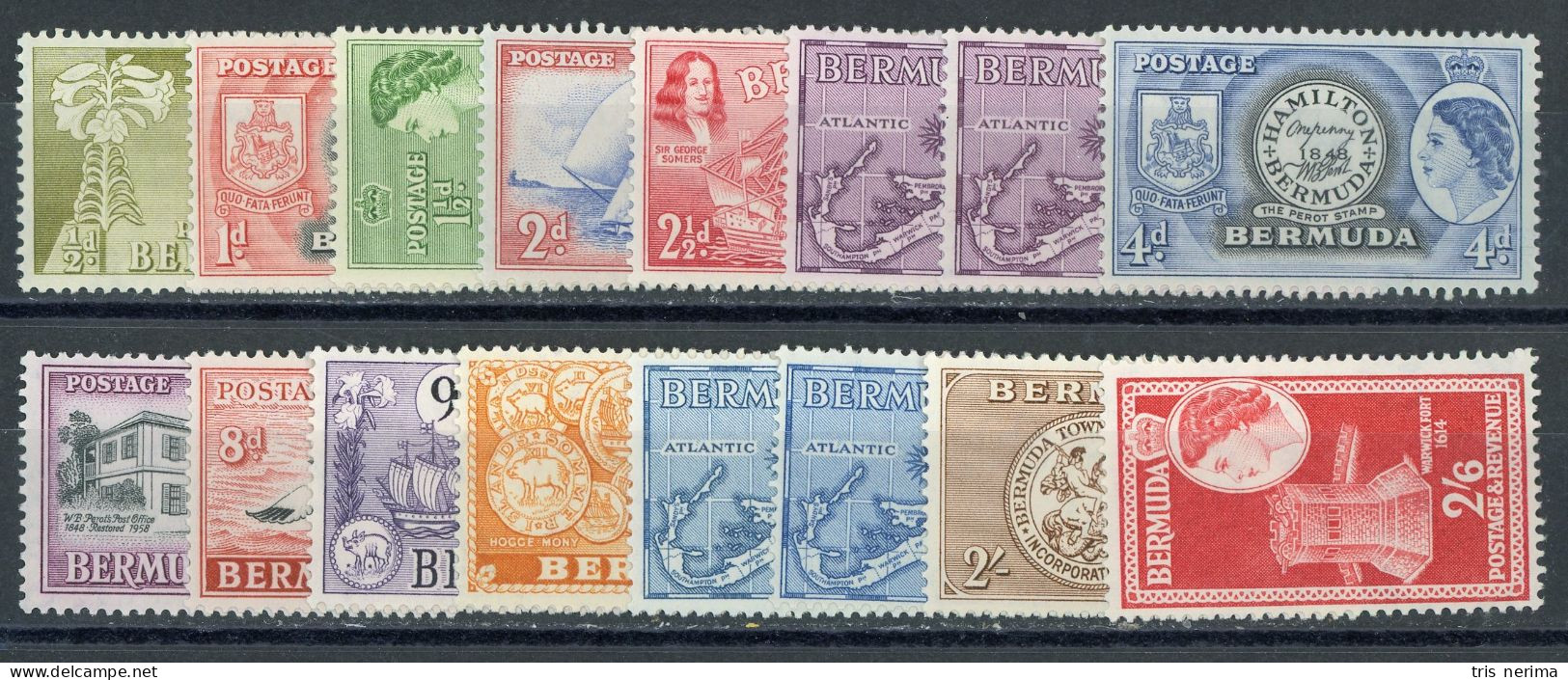 4769 BCx Bermuda 1953 Scott 143-59 M* (Lower Bids 20% Off) - Bermuda