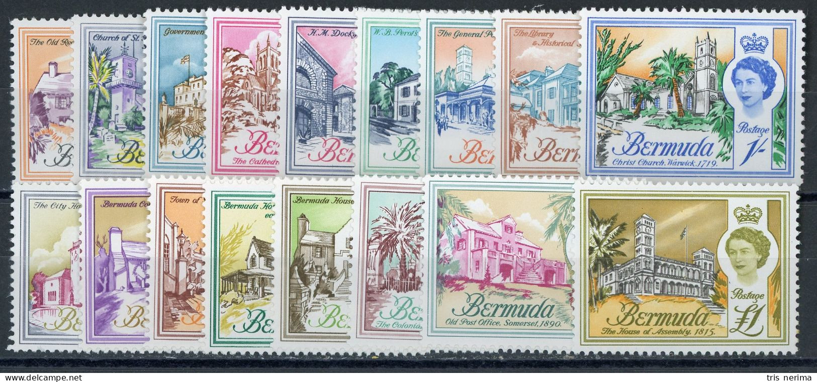 4781 BCx Bermuda 1962 Scott 175-91 Mnh** (Lower Bids 20% Off) - Bermuda