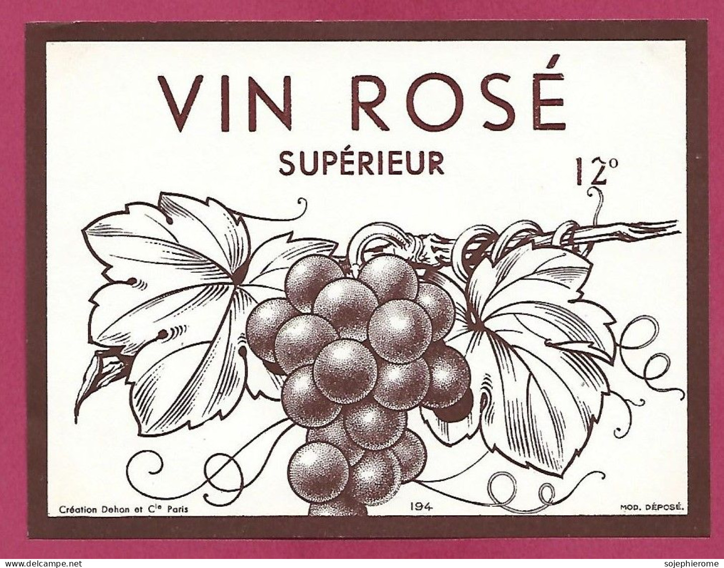 étiquette Vin Rosé Supérieur - Pink Wines