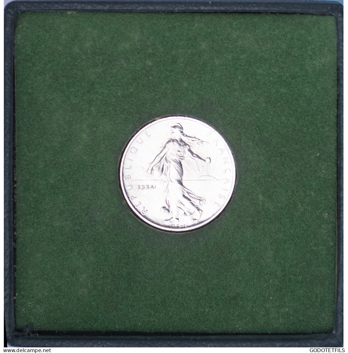 Coffret Monnaie De Paris-V ème République Demi-franc Semeuse Essai-1965 Paris - Prova