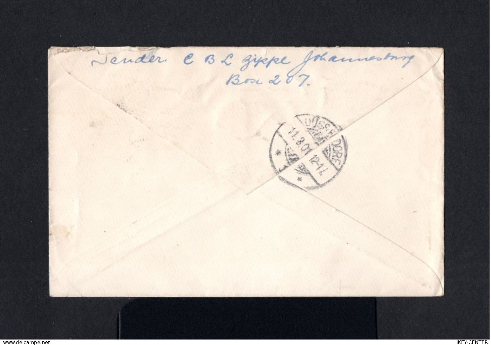 K299-SOUTH AFRICA-OLD COVER JOHANNESBURG To DUSSELDORF (germany) 1901.Enveloppe AFRIQUE DU SUD - Nieuwe Republiek (1886-1887)