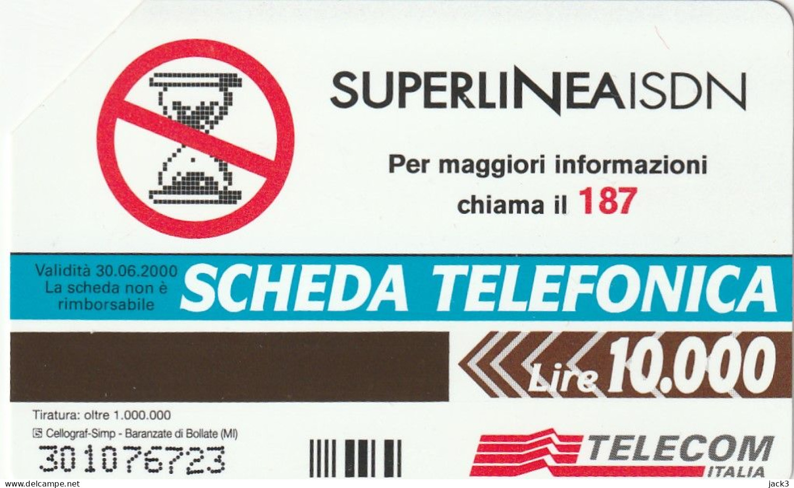 SCHEDA TELEFONICA TELECOM - SUPERLINEA ISDN (2 SCANS) - Públicas Temáticas