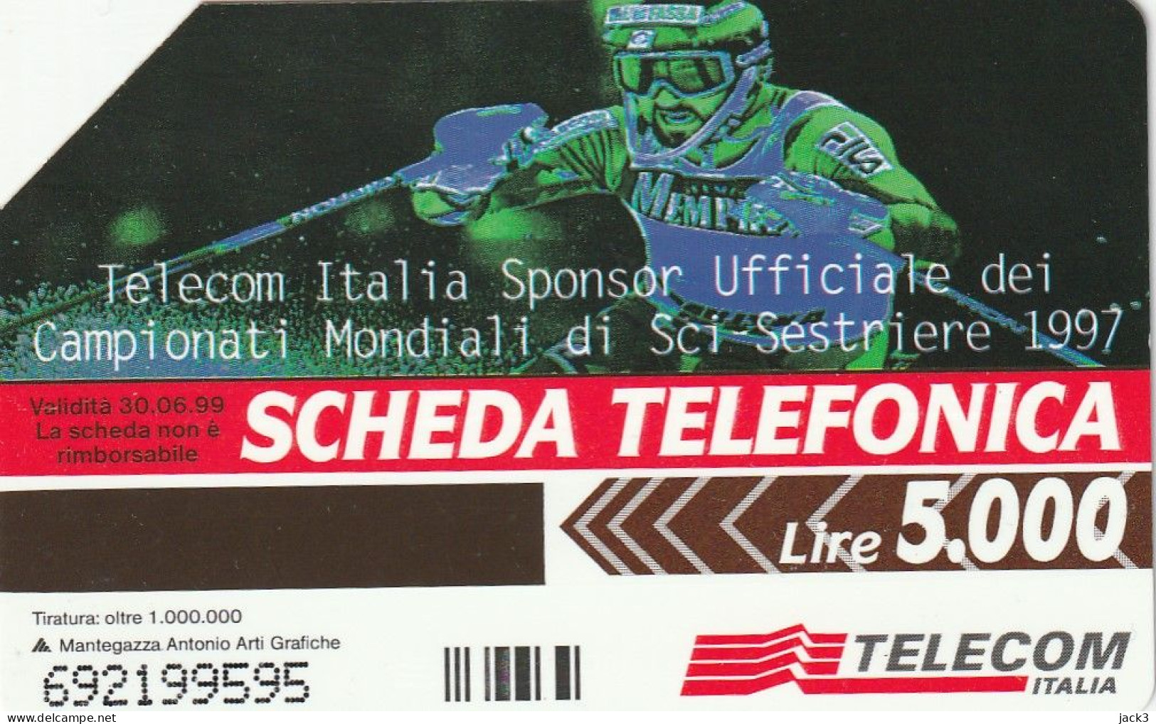 SCHEDA TELEFONICA TELECOM - CAMPIONATI MONDIALI DI SCI 1997 (2 SCANS) - Public Themes