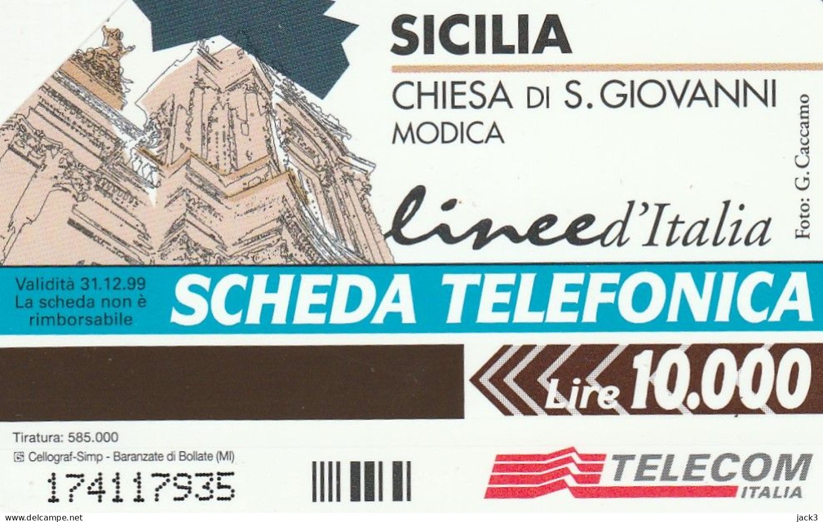 SCHEDA TELEFONICA TELECOM - SICILIA - CHIESA DI SAN GIOVANNI - MODICA (2 SCANS) - Públicas Temáticas