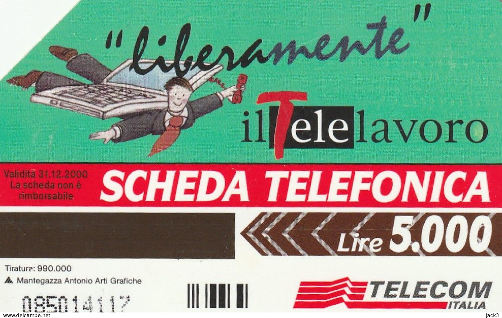 SCHEDA TELEFONICA TELECOM - IL TELELAVORO (2 SCANS) - Publiques Thématiques