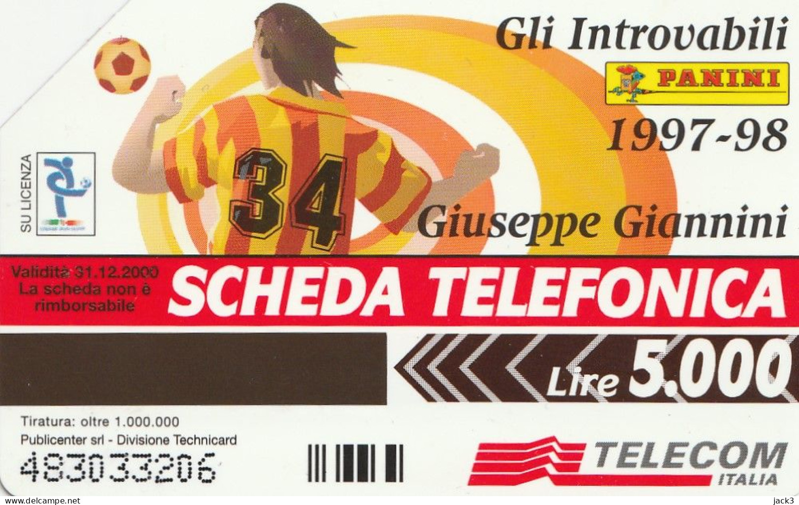 SCHEDA TELEFONICA TELECOM - GIUSEPPE GIANNINI (2 SCANS) - Public Themes