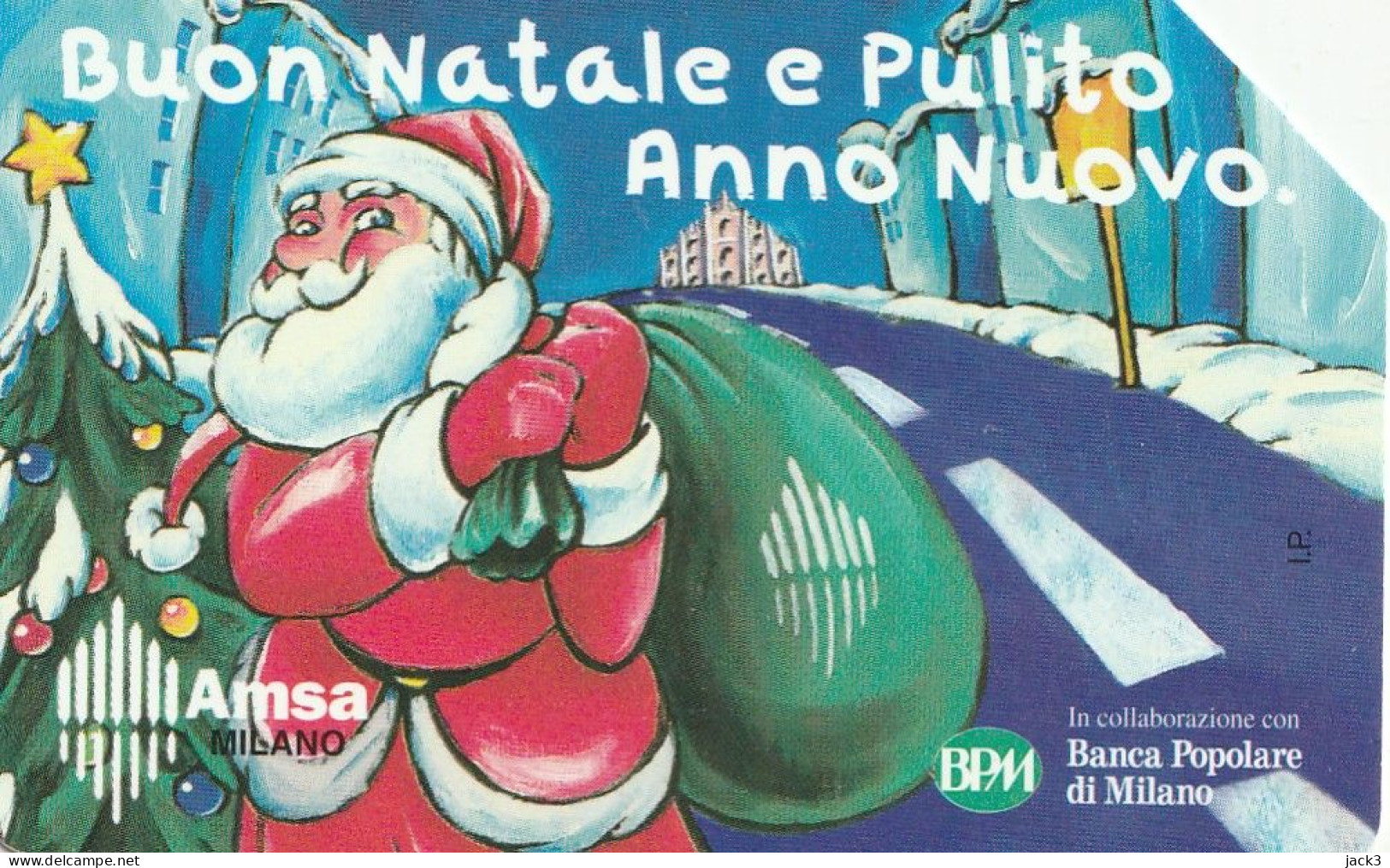 SCHEDA TELEFONICA TELECOM - BUON NATALE E PULITO ANNO NUOVO (2 SCANS) - Públicas Temáticas