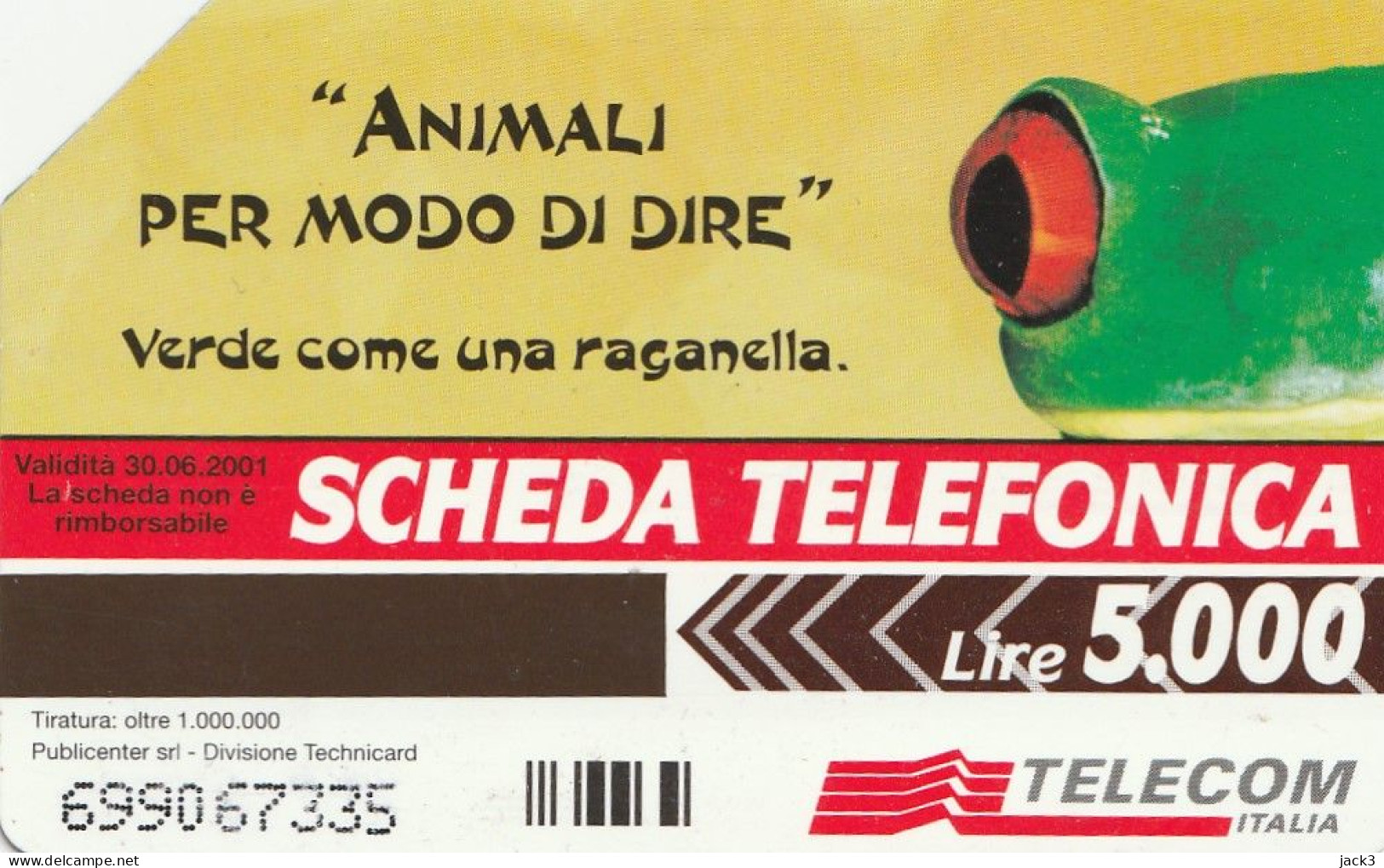 SCHEDA TELEFONICA TELECOM - VERDE COME UNA RAGANELLA (2 SCANS) - Públicas Temáticas