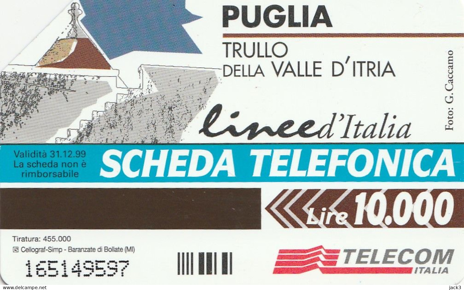 SCHEDA TELEFONICA TELECOM - PUGLIA - TRULLO DELLA VALLE D'ITRIA (2 SCANS) - Publiques Thématiques