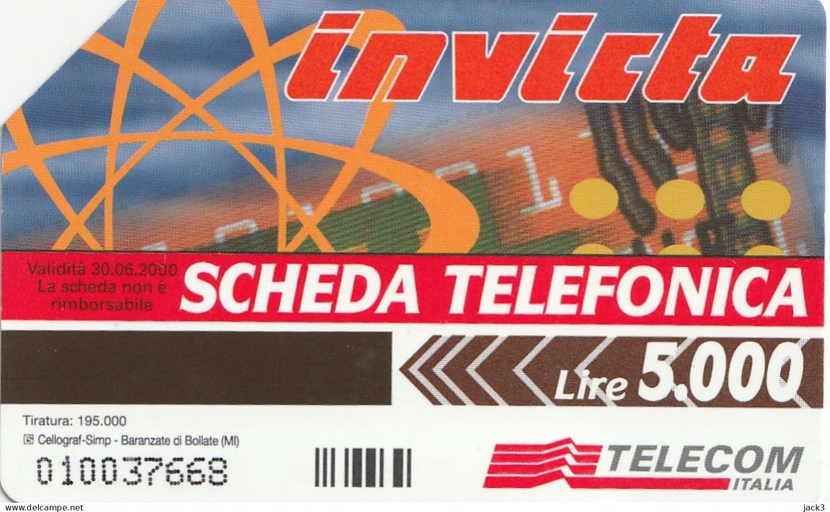 SCHEDA TELEFONICA TELECOM - INVICTA  (2 SCANS) - Publiques Thématiques