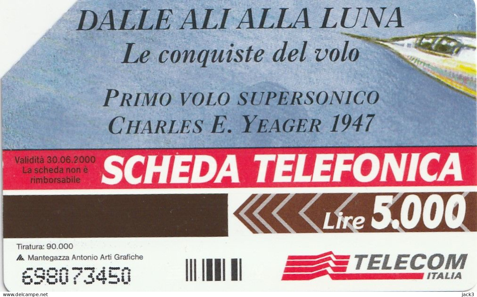 SCHEDA TELEFONICA TELECOM - PRIMO VOLO SUPERSONICO  (2 SCANS) - Públicas Temáticas