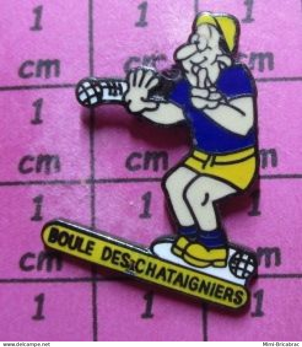 716B Pin's Pins / Beau Et Rare / SPORTS / BOULE DES CHATAIGNIERS PETANQUE - Boule/Pétanque