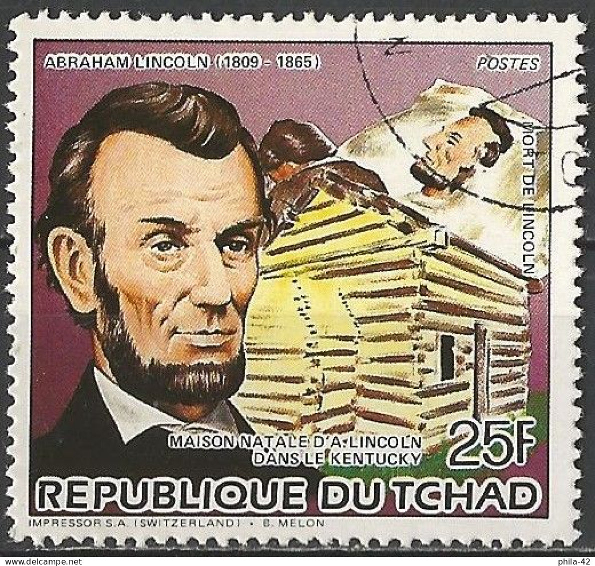 Chad 1985 - Mi 1100 - YT 496 ( President Abraham Lincoln ) - Tchad (1960-...)