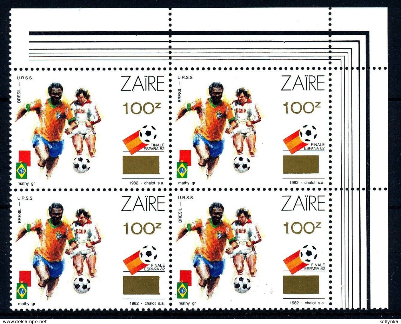 Zaïre - 1413A - Bloc De 4 - Erreur De Surcharge - 1990 - MNH - Nuovi