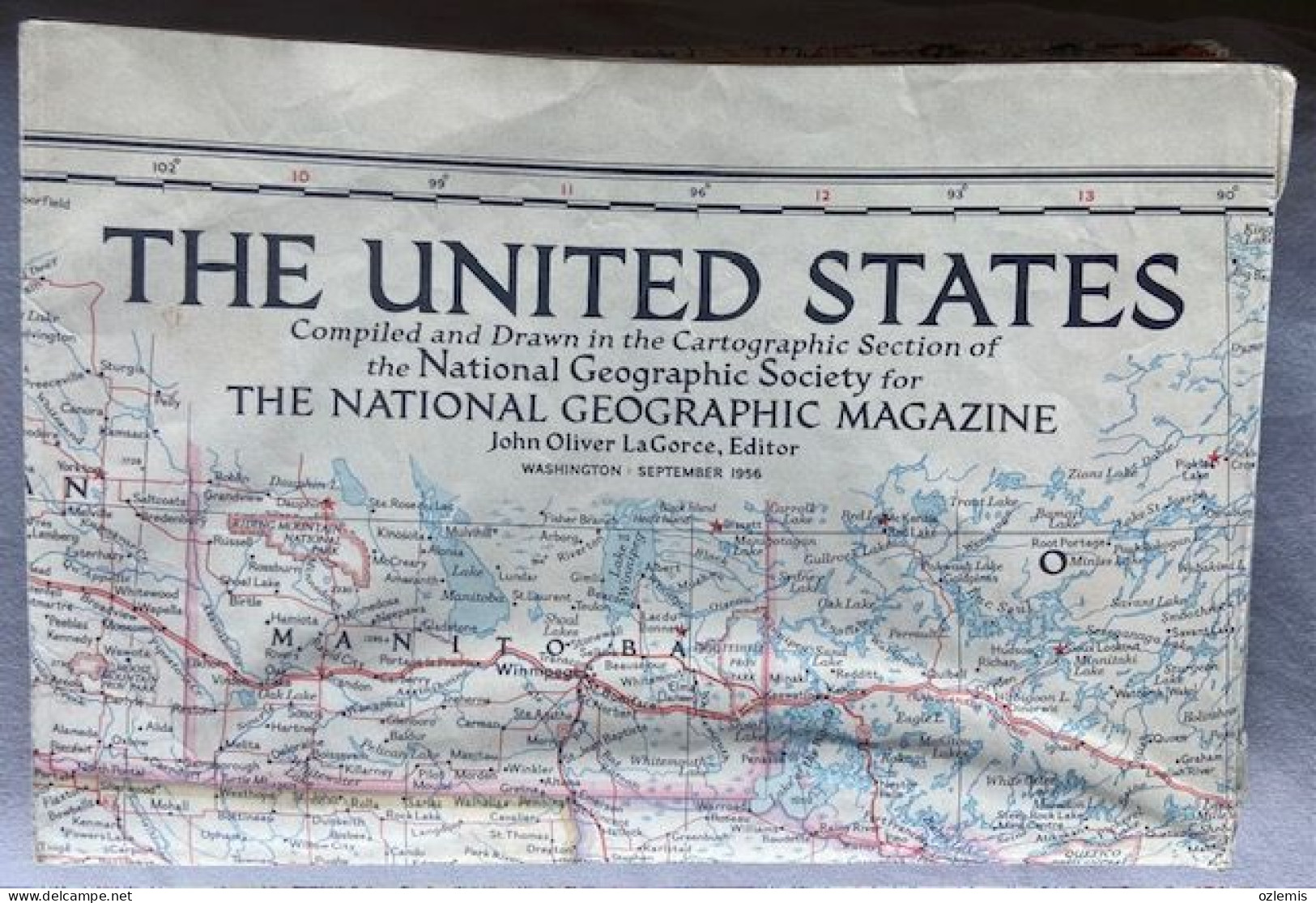 THE UNITED STATES , ,THE NATIONAL GEOGRAPHIC MAGAZINE ,1956 ,MAP - Atlanti, Carte Geografiche