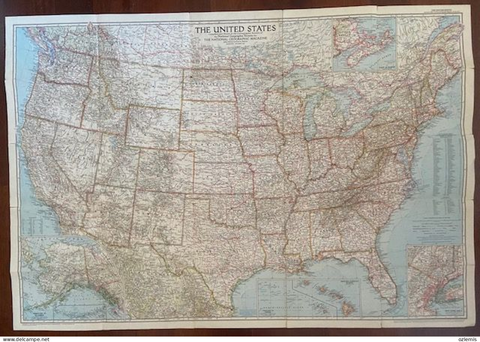THE UNITED STATES , ,THE NATIONAL GEOGRAPHIC MAGAZINE ,1956 ,MAP - Atlases, Maps