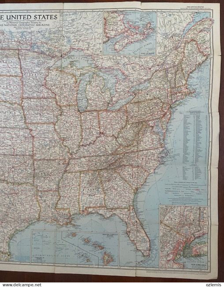 THE UNITED STATES , ,THE NATIONAL GEOGRAPHIC MAGAZINE ,1956 ,MAP - Atlas, Kaarten