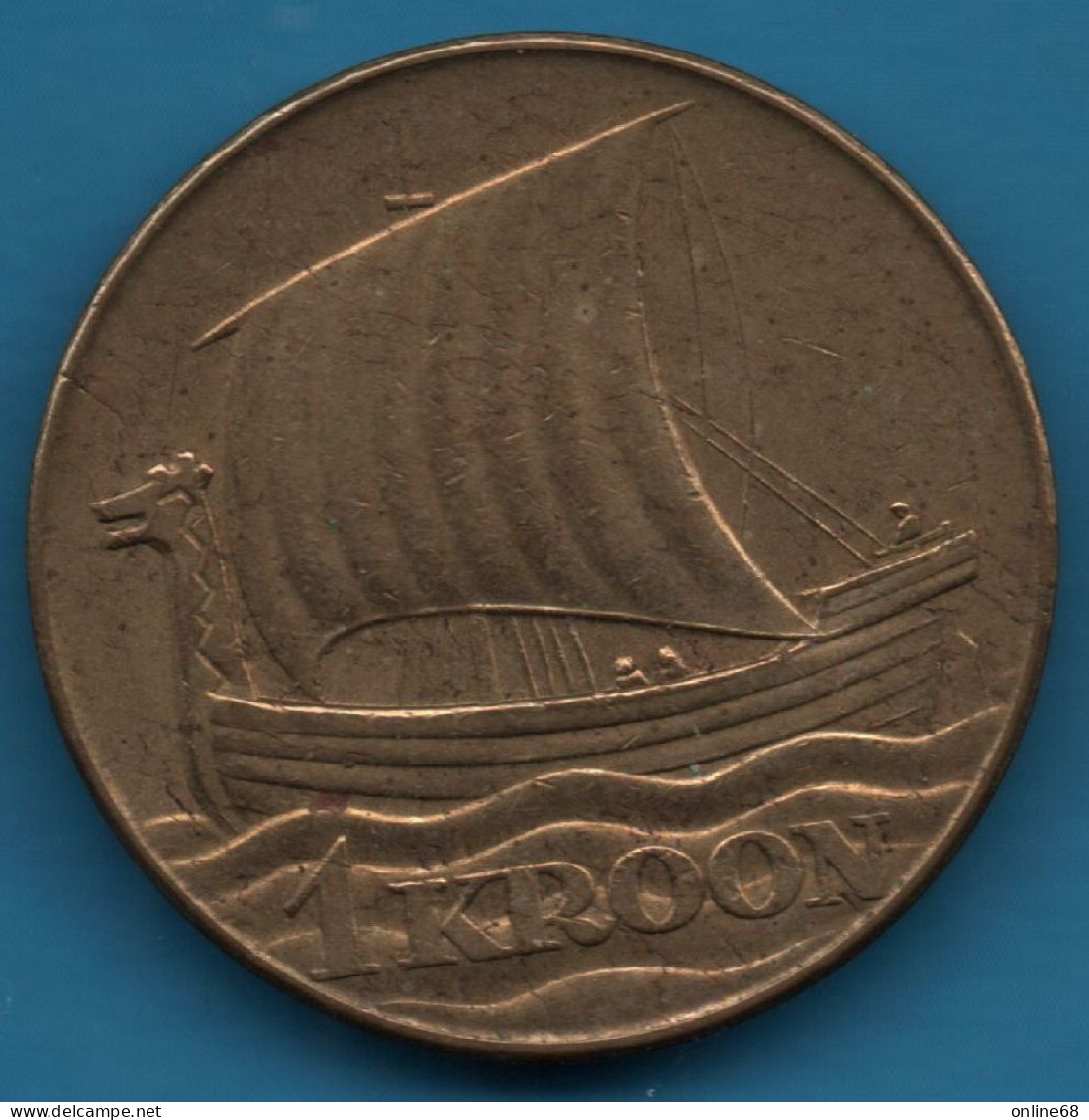 ESTONIA 1 KROON 1934 KM# 16 EESTI VABARIIK Bateau Viking - Estonia