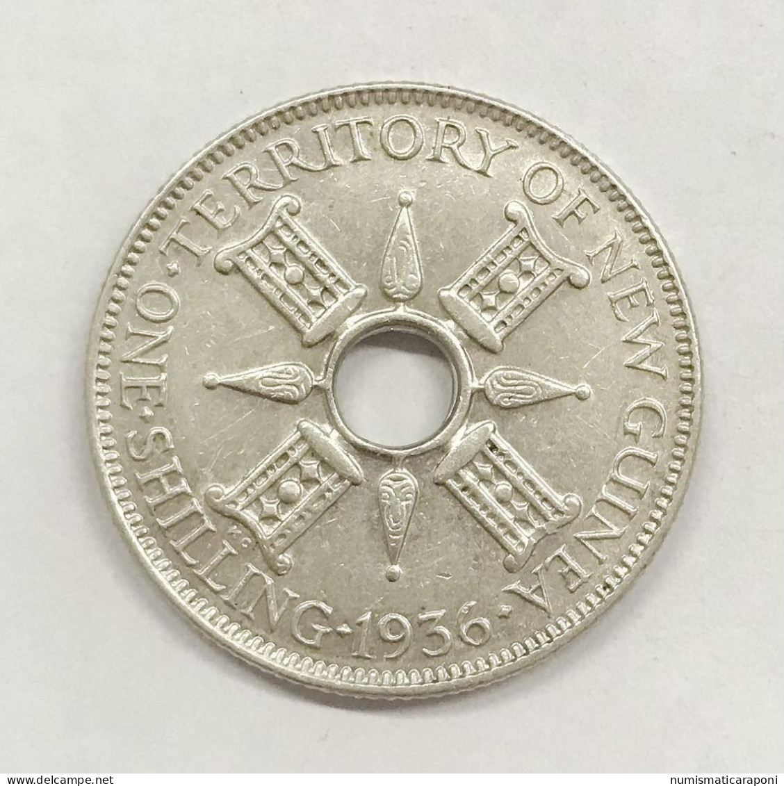 BRITISH NEW GUINEA SHILLING 1936 GEORGE VI SILVER KM#8 XF- E.883 - Guinee