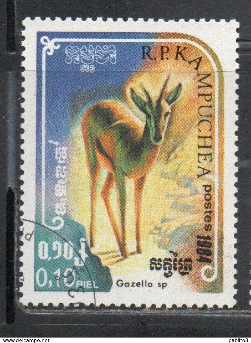 CAMBODIA KAMPUCHEA CAMBOGIA 1984 FAUNA WILD ANIMALS GAZELLE 10c USED USATO OBLITERE' - Kampuchea