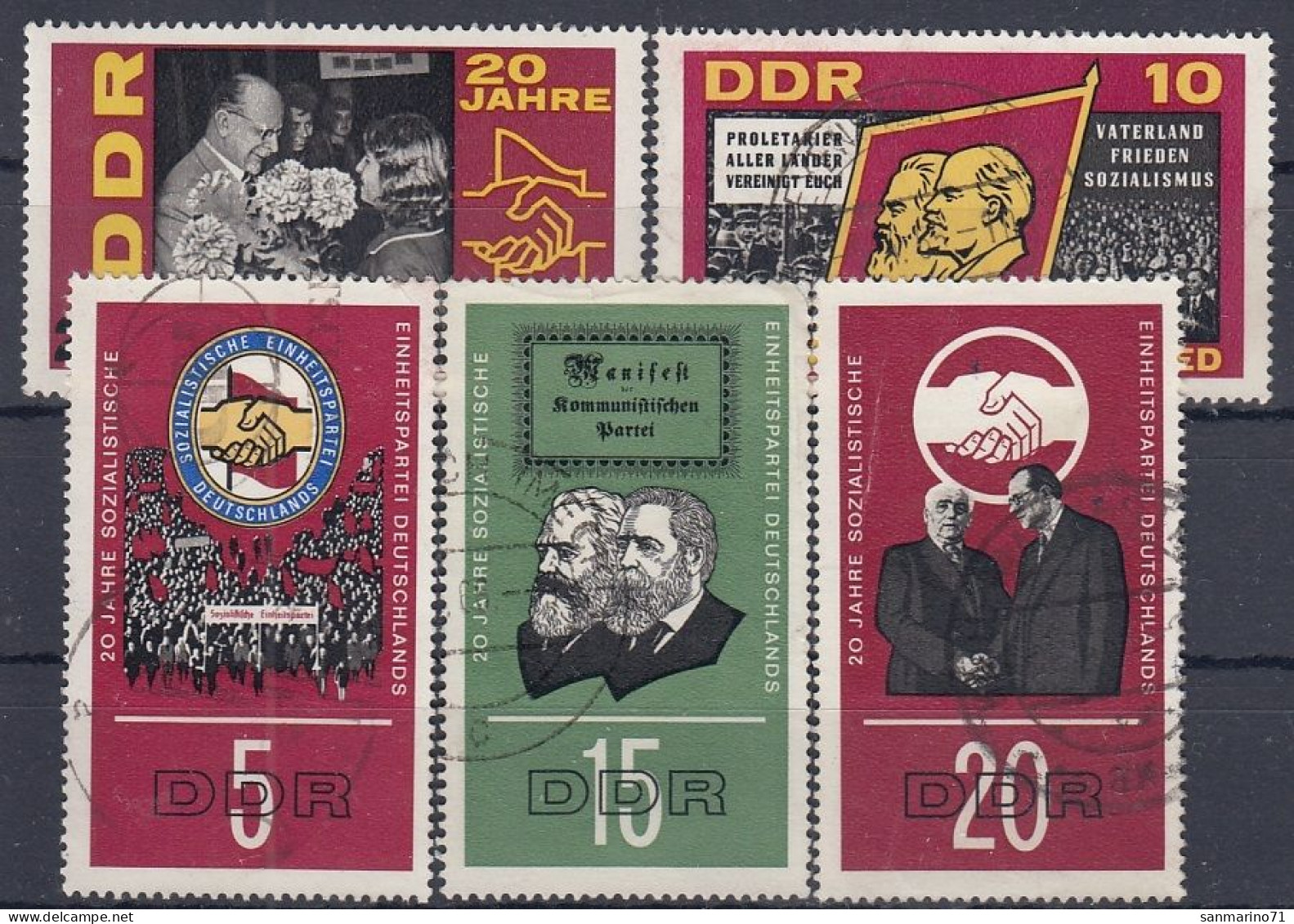 GERMANY DDR 1173-1177,used,falc Hinged - Karl Marx