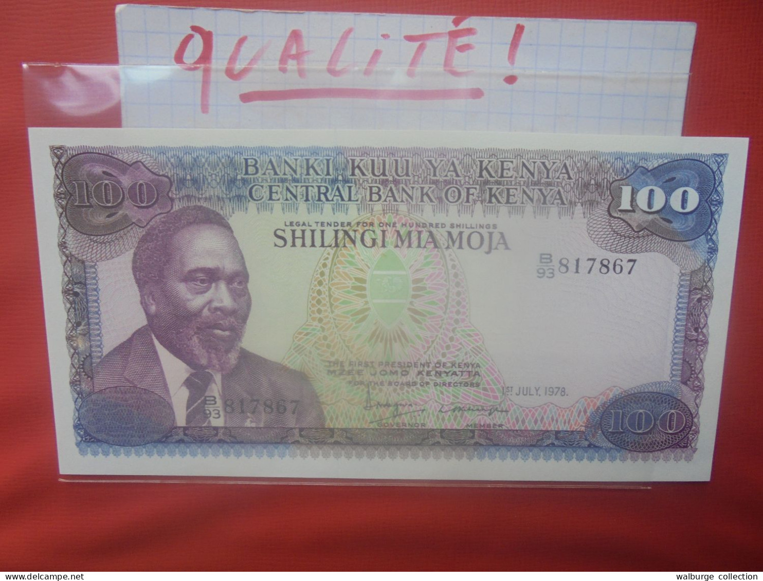 KENYA 100 SHILLINGS 1978 Peu Circuler Belle Qualité (B.29) - Kenia