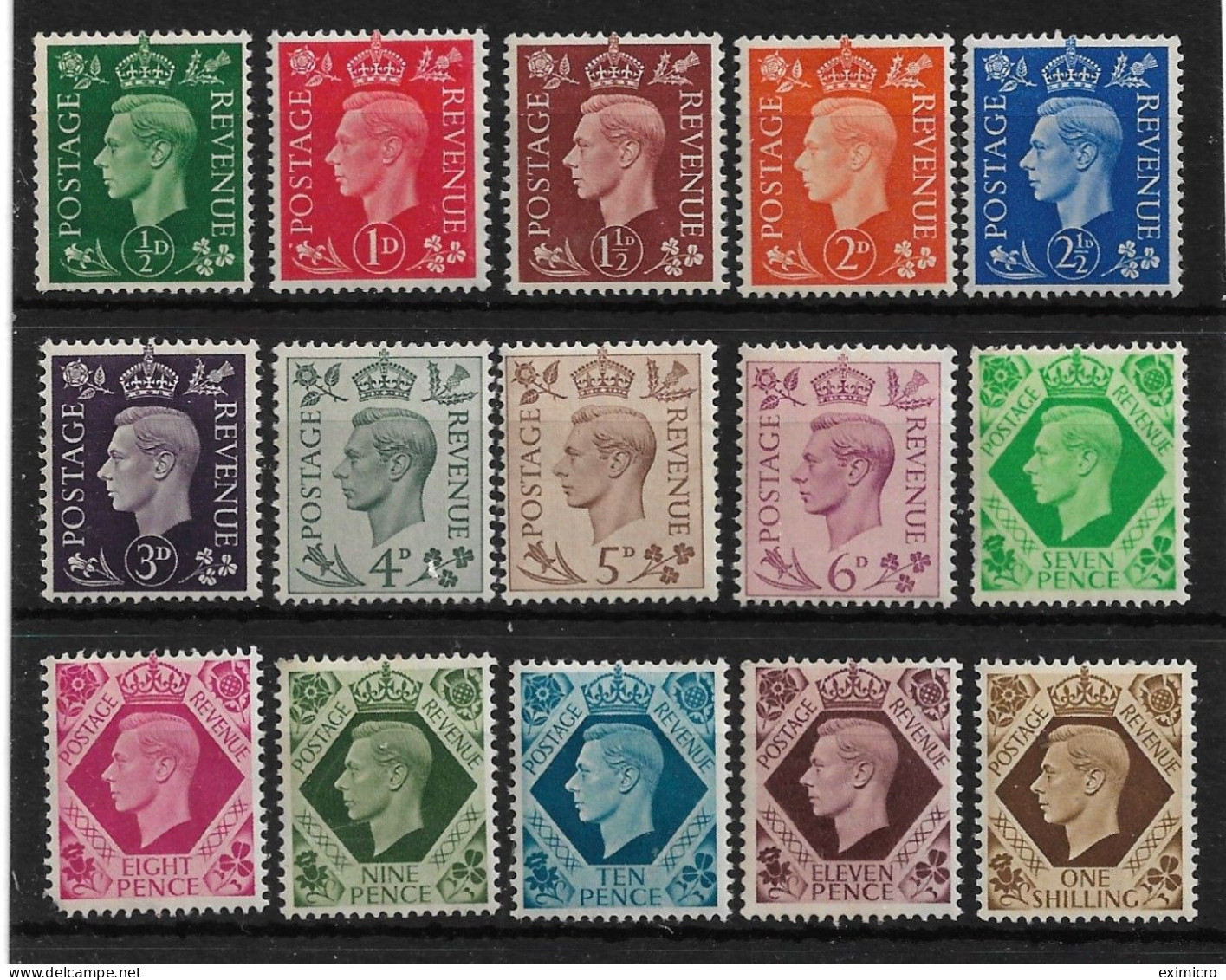 GREAT BRITAIN 1937 DARK COLOURS SET SG 462/475 UNMOUNTED MINT Cat £45 - Unused Stamps