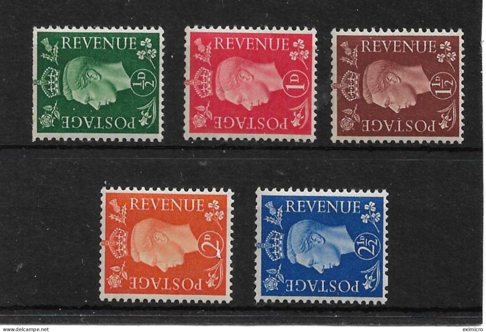 GREAT BRITAIN 1937 SIDEWAYS WATERMARK SET SG 462a/466a UNMOUNTED MINT Cat £172 - Unused Stamps