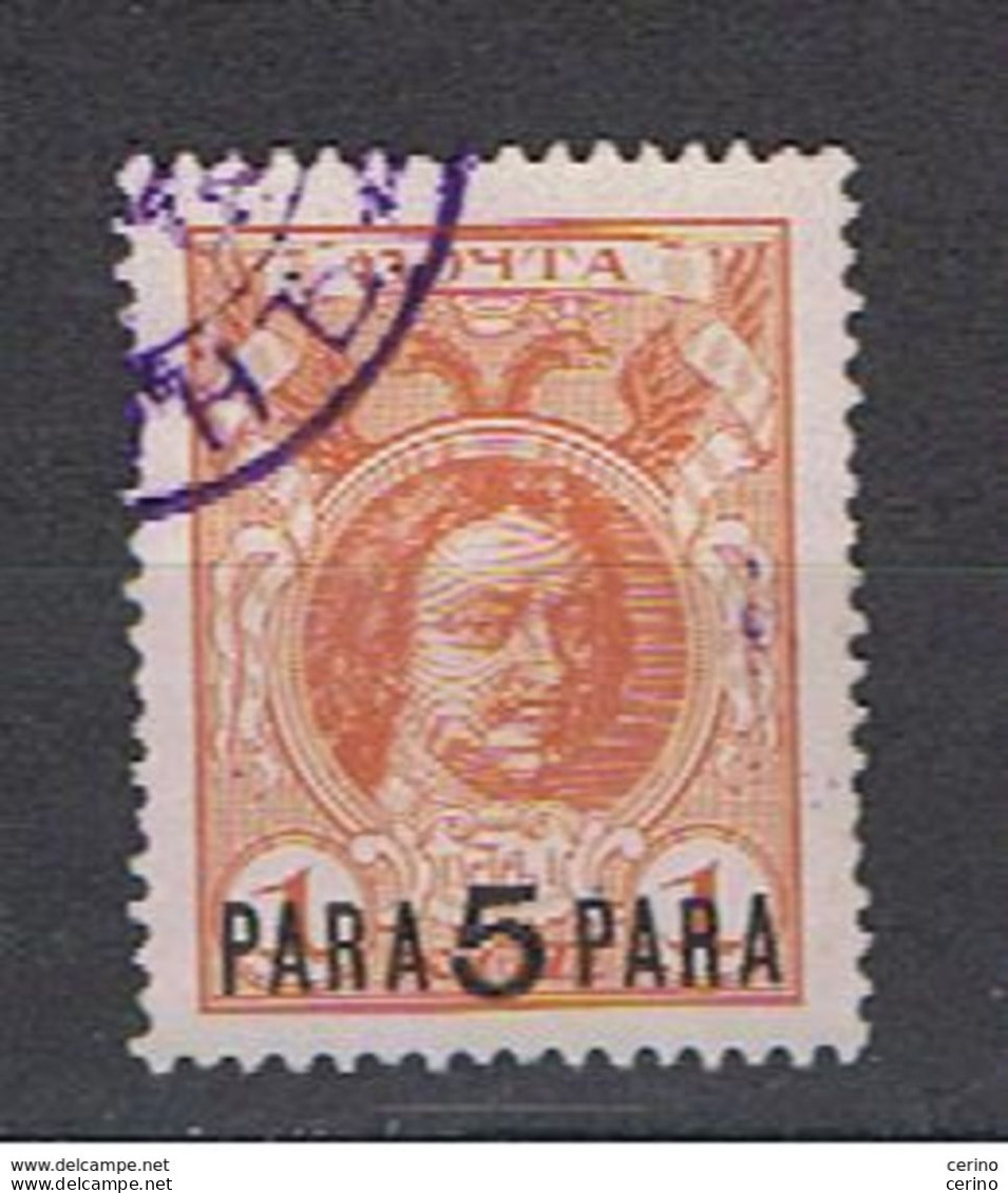 LEVANTE  RUSSO: 1913  SOPRASTAMPATO  -  5 Pa/1 K. BRUNO  ARANCIO  US. -  YV/TELL. 175 - Sibérie Et Extrême Orient