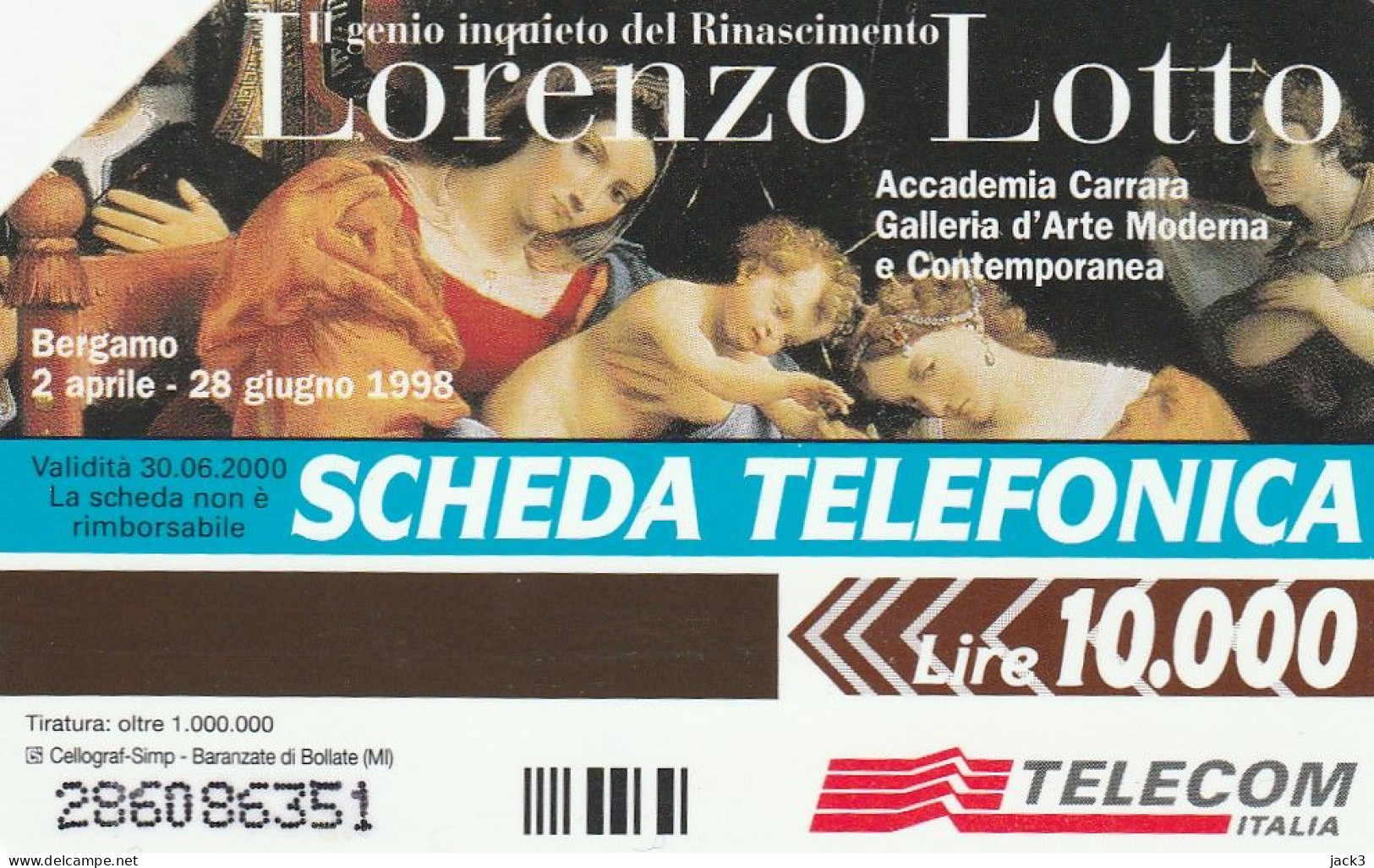 SCEDA TELEFONICA - LORENZO LOTTO (2 SCANS) - Öff. Themen-TK