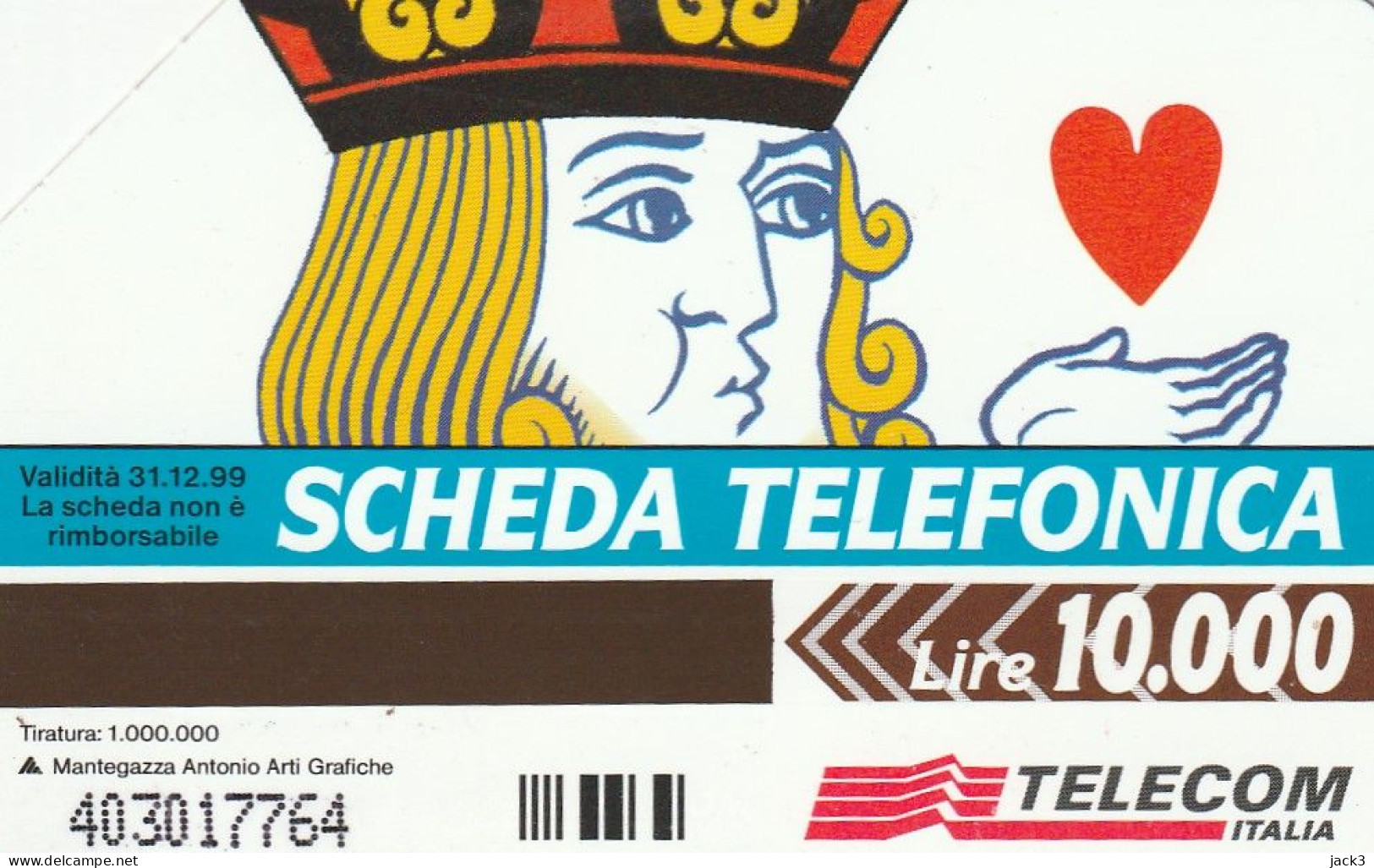 SCEDA TELEFONICA - RE DI CUORI (2 SCANS) - Publiques Thématiques