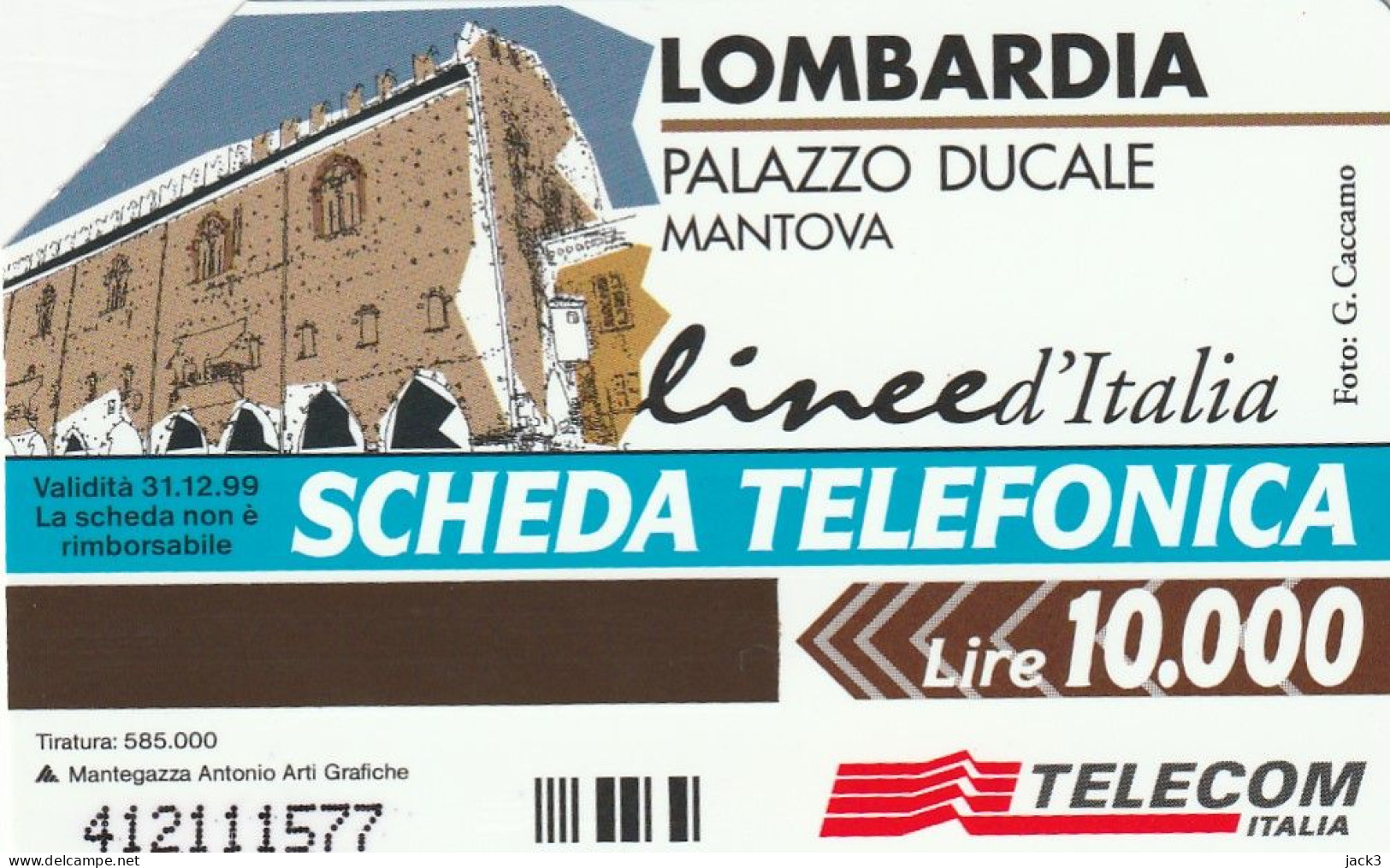 SCEDA TELEFONICA - LOMBARDIA - PALAZZO DUCALE - MANTOVA (2 SCANS) - Públicas Temáticas