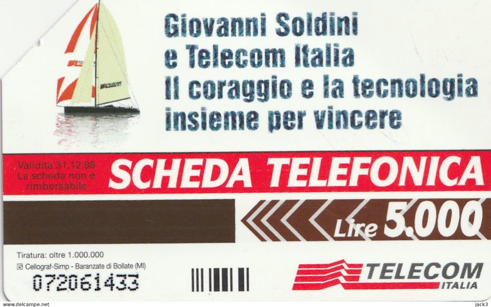 SCEDA TELEFONICA - GIOVANNI SOLDINI (2 SCANS) - Públicas Temáticas