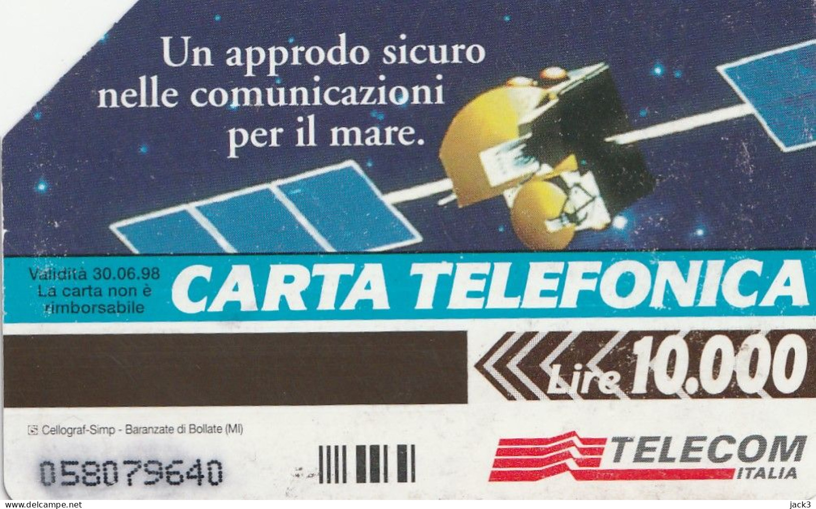 SCEDA TELEFONICA - COMUNICAZIONI PER IL MARE (2 SCANS) - Publiques Thématiques