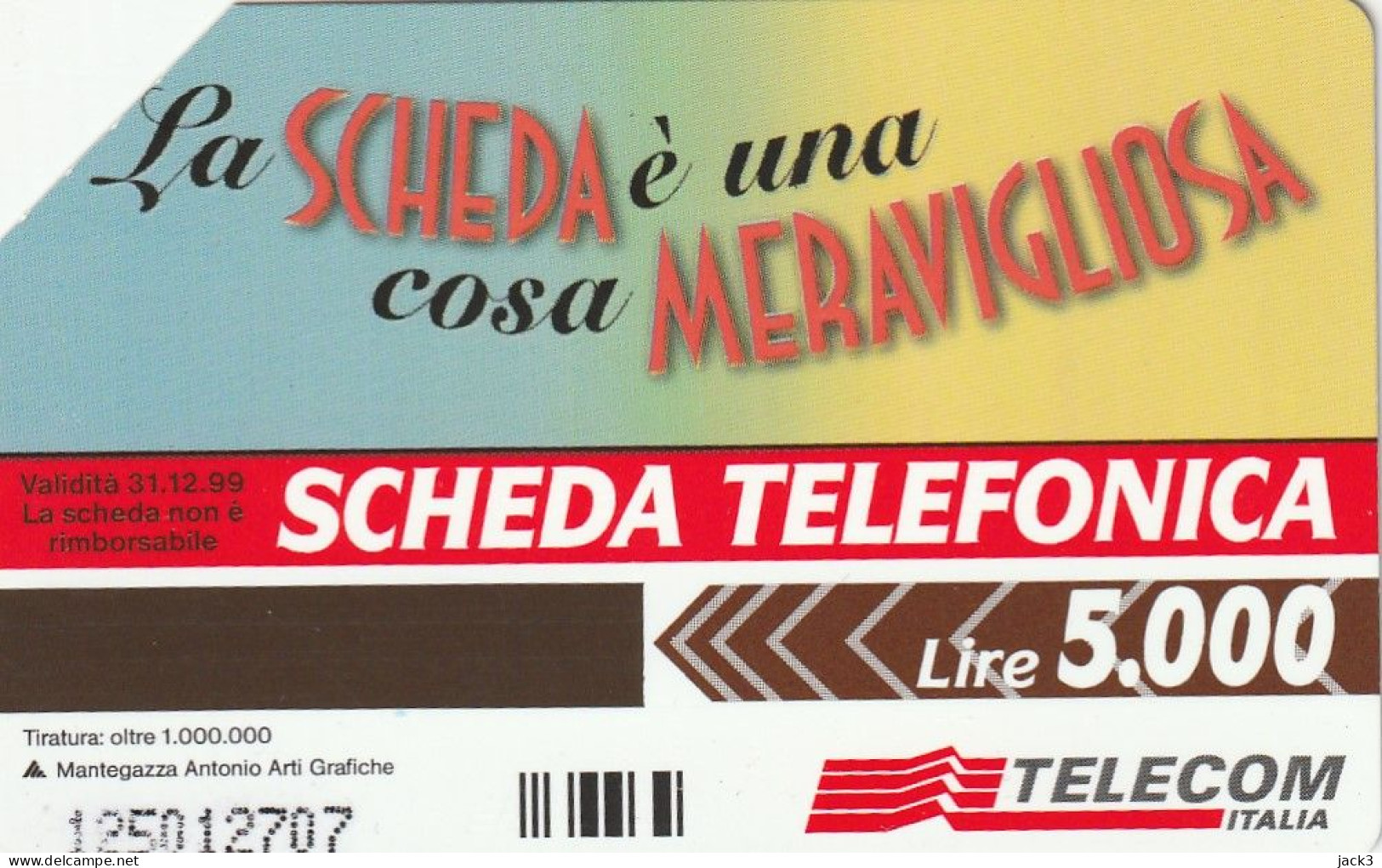 SCEDA TELEFONICA - LA SCHEDA E' UNA COSA MERAVIGLIOSA (2 SCANS) - Public Themes