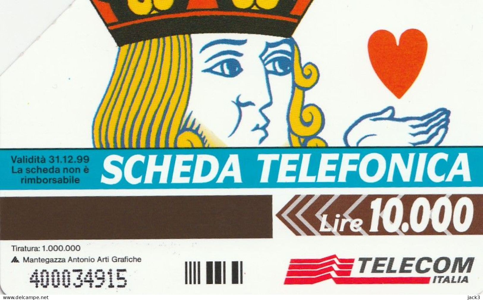 SCEDA TELEFONICA - RE DI CUORI (2 SCANS) - Publiques Thématiques