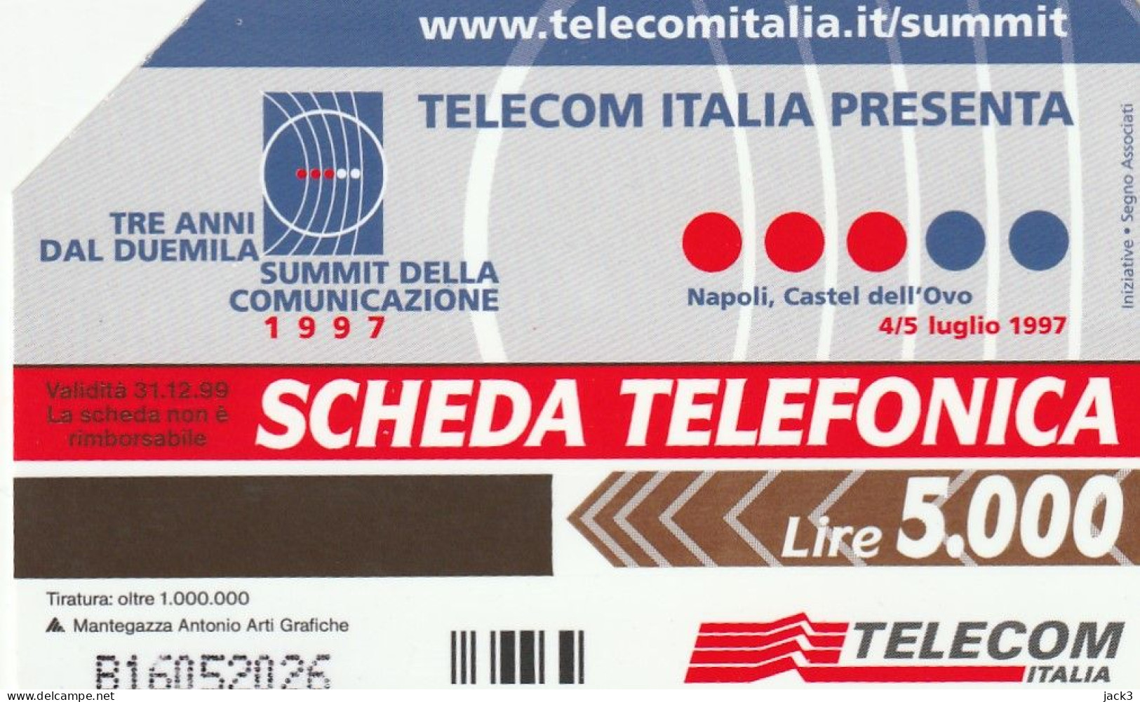 SCEDA TELEFONICA - SUMMIT DELLA COMUNICAZIONE 1997 (2 SCANS) - Publieke Thema