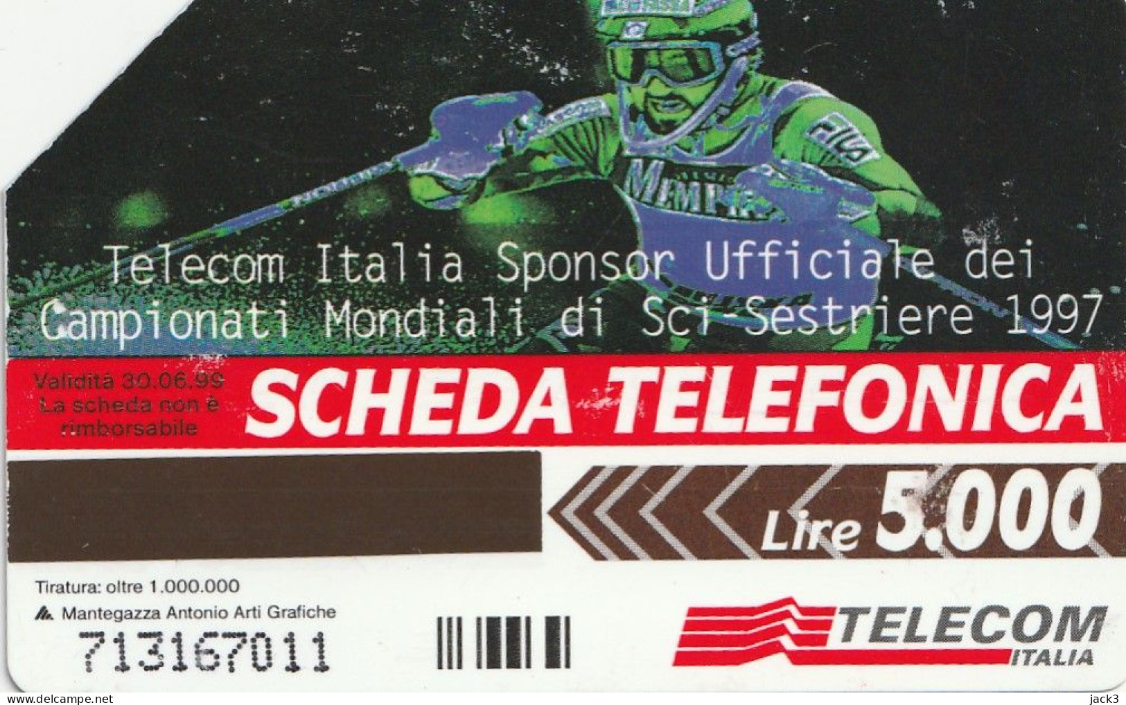 SCEDA TELEFONICA - CAMPIONATI MONDIALI DI SCI - SESTRIERE 1997 (2 SCANS) - Publieke Thema