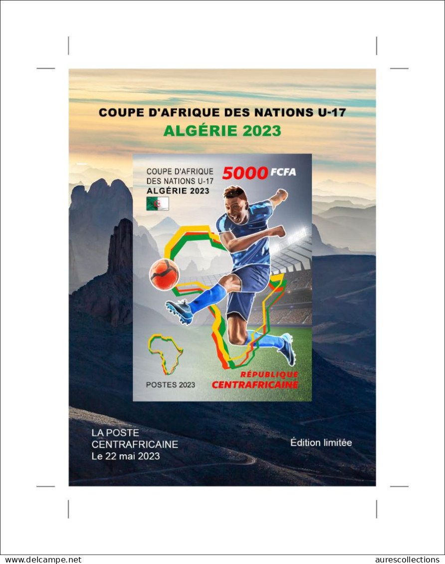 CENTRAL AFRICAN 2023 - SHEET PROOF - FOOTBALL AFRICA CUP OF NATIONS ALGERIA ALGERIE COUPE D' AFRIQUE HOGGAR - MNH - Coppa Delle Nazioni Africane