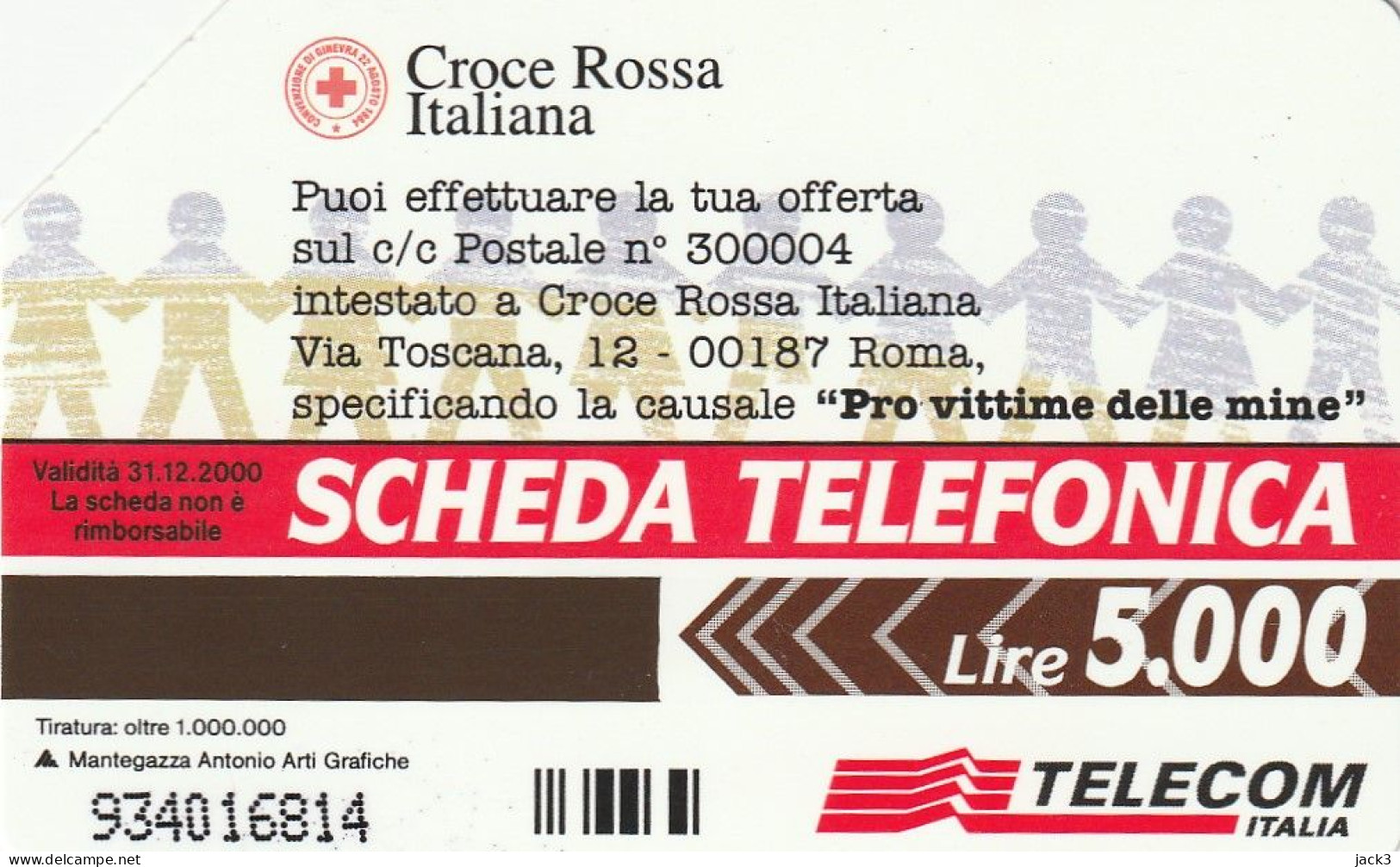 SCEDA TELEFONICA - CROCE ROSSA (2 SCANS) - Pubbliche Tematiche