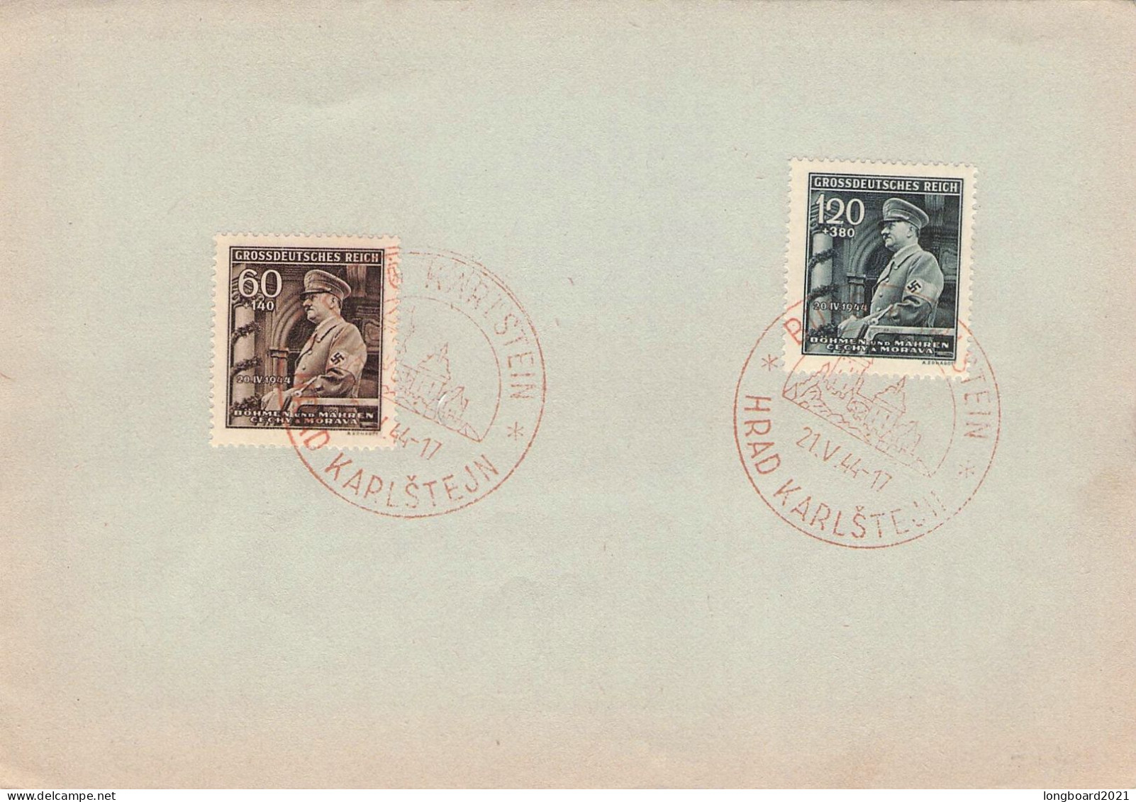 BÖHMEN & MÄHREN - SONDERSTEMPEL KARLSTEIN 21.V.1944 MI 136 + 137 / *201 - Usados