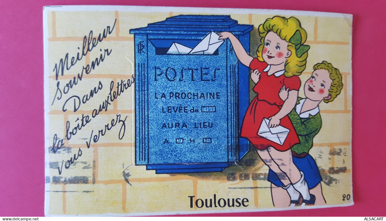 Carte à Systeme , Petites Fille Et Boite Aux Lettres , Souvenir De Toulouse - A Systèmes