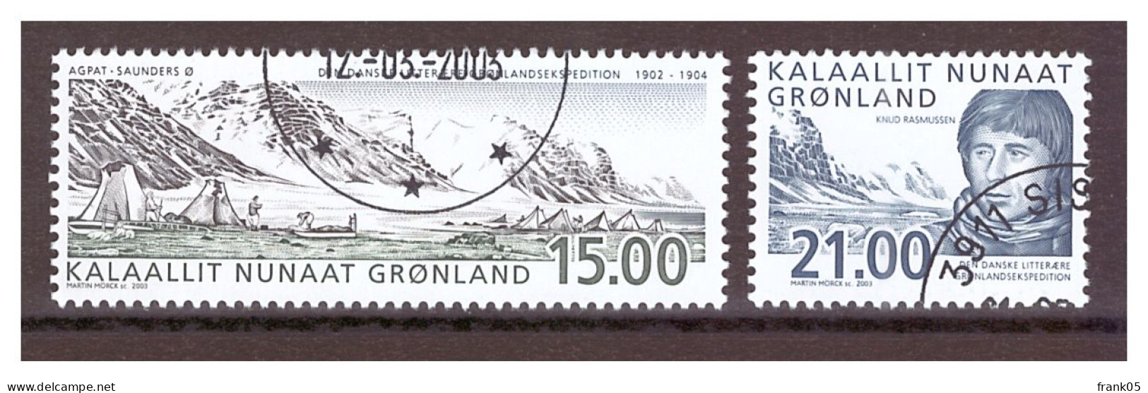 Grönland / Greenland Michel Nr. 396-397 Expedition Knud Rasmussen O - Gebruikt