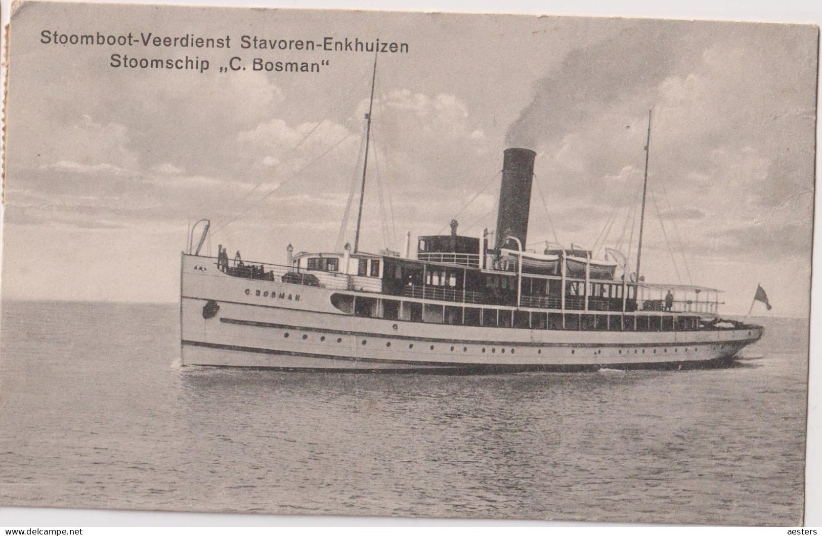 Stavoren 1916; Stoomschip C. Bosman (Stoomboot Veerdienst Stavoren-Enkhuizen) - Gelopen. (Eigen Uitgave) - Stavoren