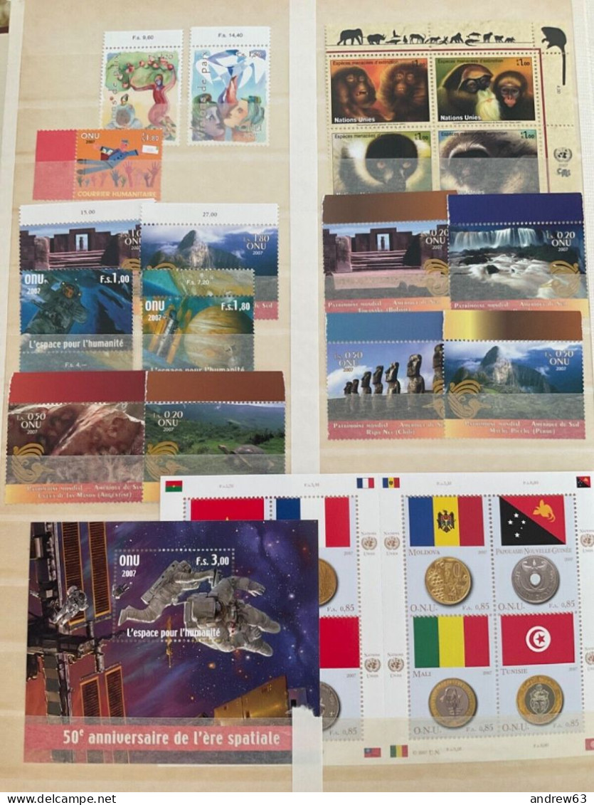 ONU - Nazioni Unite - United Nations - Nations Unies - Ginevra - 2007 - Annata Completa - Year Complete **MNH/VF - Nuovi - Neufs