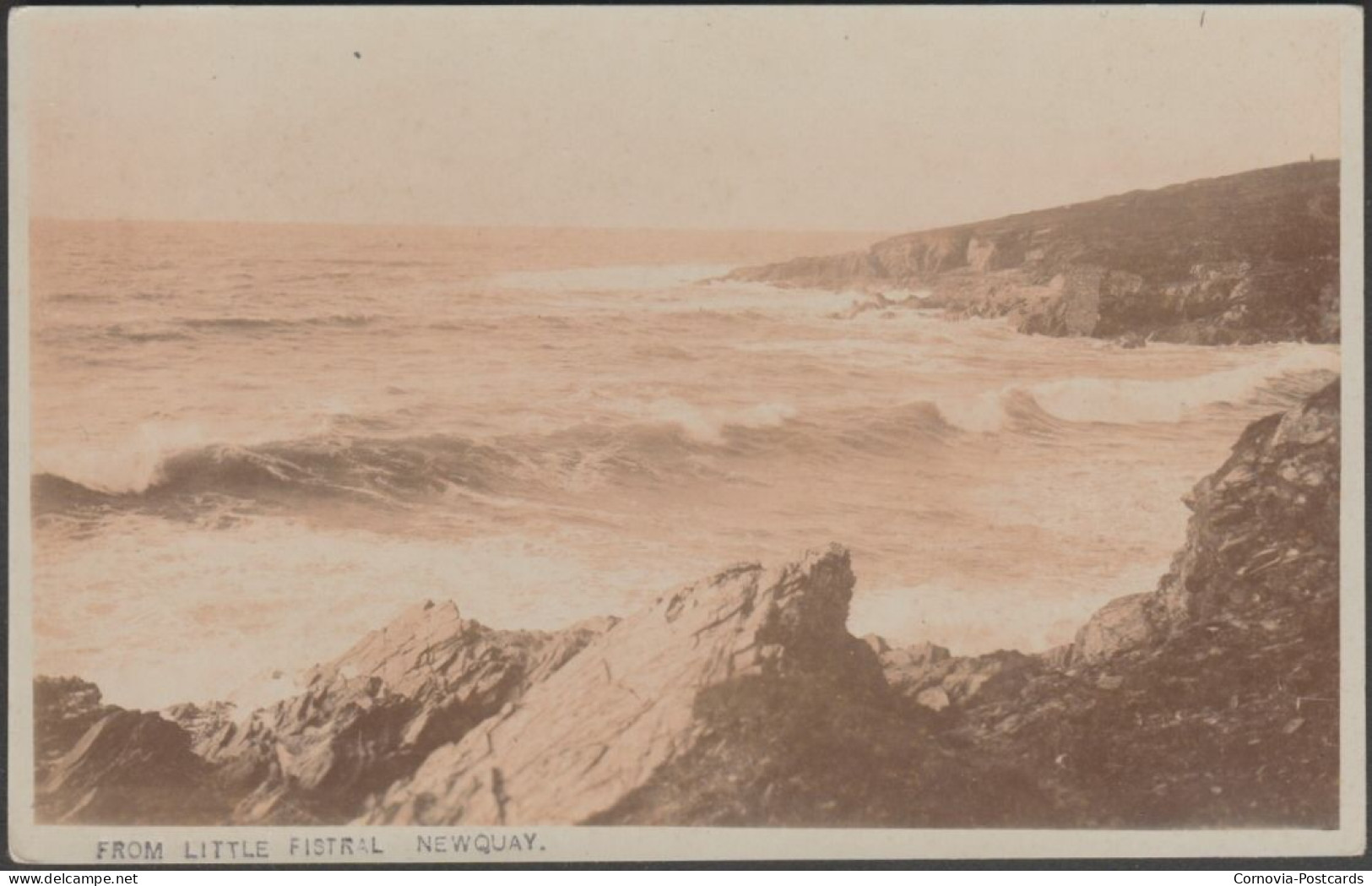 From Little Fistral, Newquay, Cornwall, C.1910 - Grigg's RP Postcard - Newquay